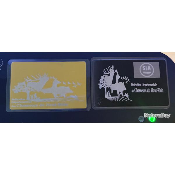 Carte SIA chasseur ou tir sportif + plastifi� personnalisation au choix OR