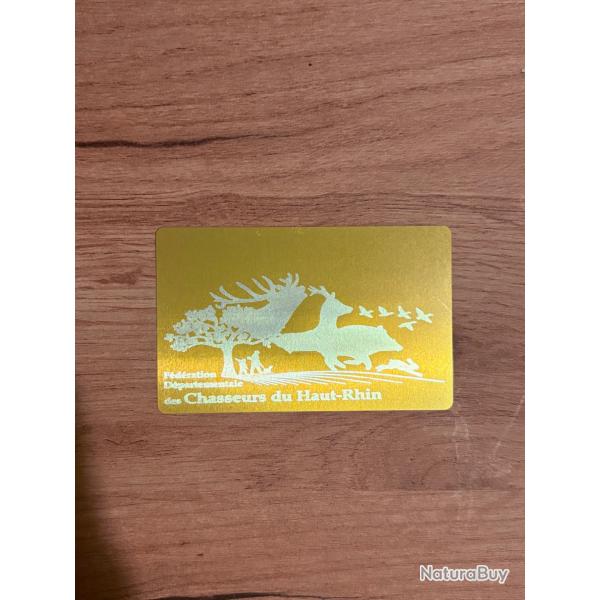 Carte SIA chasseur ou tir sportif + �tui protecteur personnalisation au choix chasseur du haut Rhin