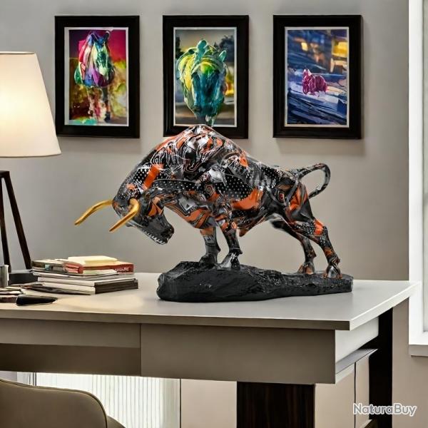 Superbe Grand Taureau en Resine, Modele: C