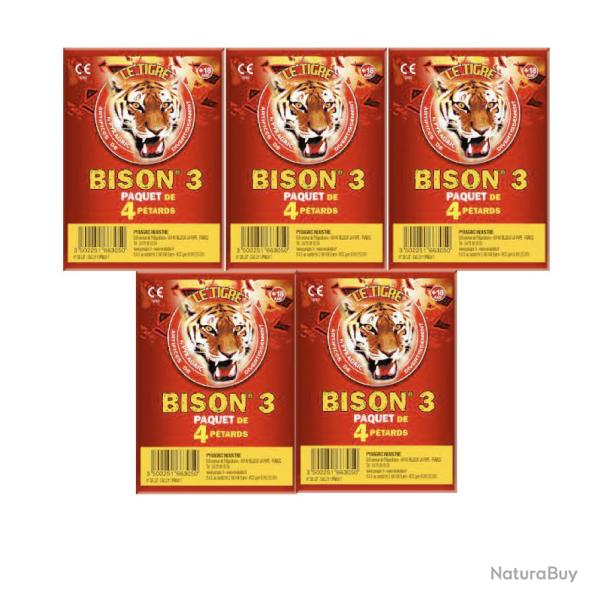 Bison 3 - 5X Paquet de 4 P�tard � m�che Bison 3 - Artifice