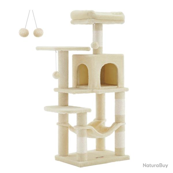 Arbre � chat hamac tour de jeux 143 cm gris beige 12_0003855