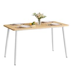 Table &agrave; manger table de cuisine pour 4-6 personnes moderne style ferme surface r&eacute;sistante &agrave; la chal