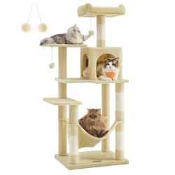 Arbre &agrave; chat hamac tour de jeux 143 cm beige 12_0003854