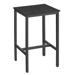 Table haute table de bar carr&eacute;e cadre en acier 60 x 60 x 92 cm montage facile pour cuisine salon st