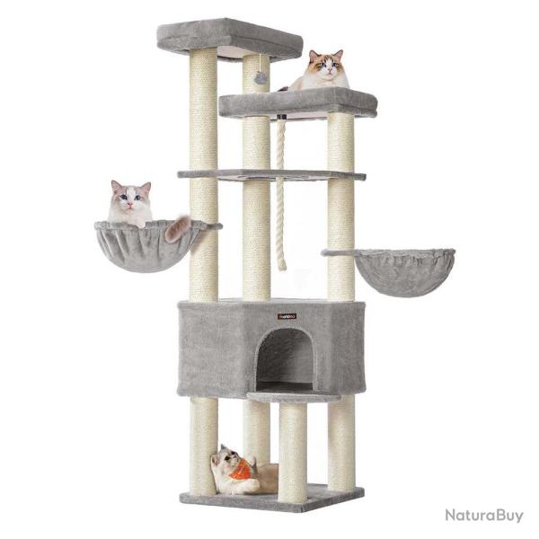 Grand arbre � chat tour de jeux pour chat � plusieurs niveaux 55 x 55 x 186,7 cm poteaux en sisal d