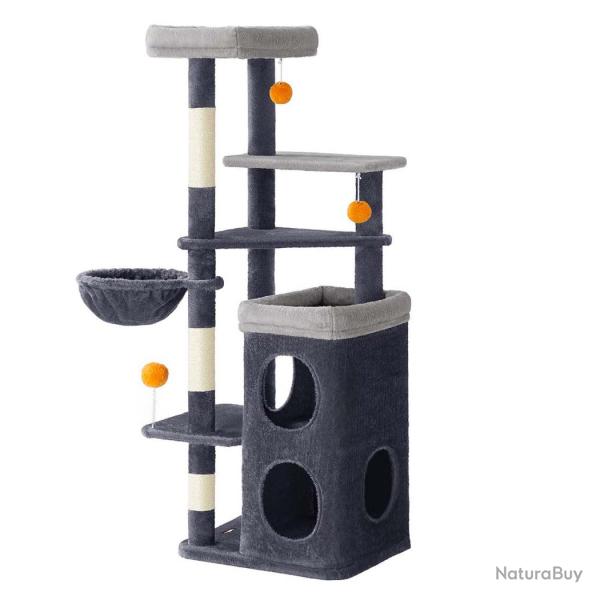 Arbre � chat 152 cm de haut tour de jeux pour chat � plusieurs niveaux avec 2 grandes niches 1 hama