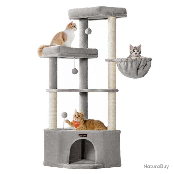 Arbre � chat 48,5 x 48,5 x 140,7 cm tour de jeux pour chats avec niche grandes plateformes balles e
