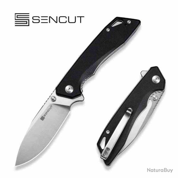 Couteau SENCUT Stratex Lame Acier 9Cr18MoV Manche G10 Noir Liner Lock Clip IKBS S250551