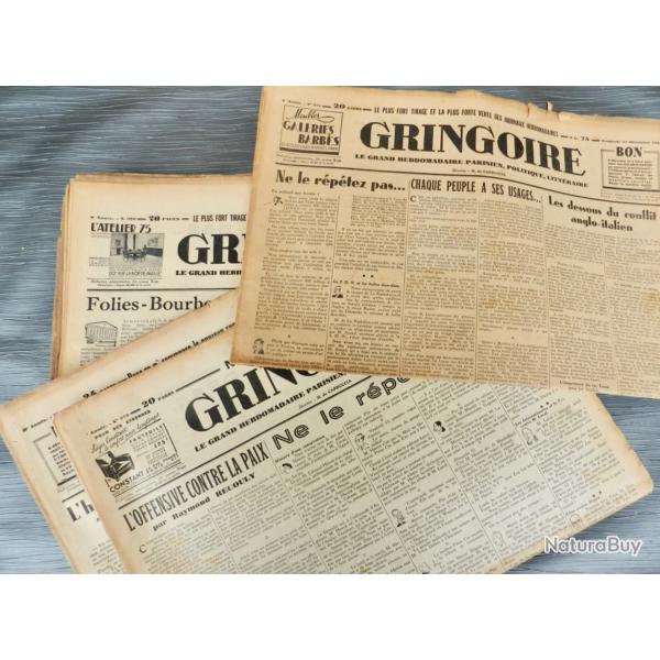 LOT D'HEBDOMADAIRES "GRINGOIRE"  ann�e 1935.