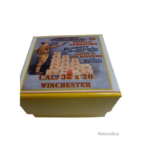32 x 20 Winchester: Reproduction boite cartouches (vide) WMA 14091815