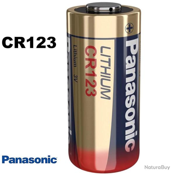 Pile CR123A Panasonic Lithium 3V - Haute capacit� 1400 mAh