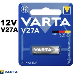 Pile Varta V27A 12V alcaline - sp&eacute;ciale t&eacute;l&eacute;commande et cl&eacute; de voiture