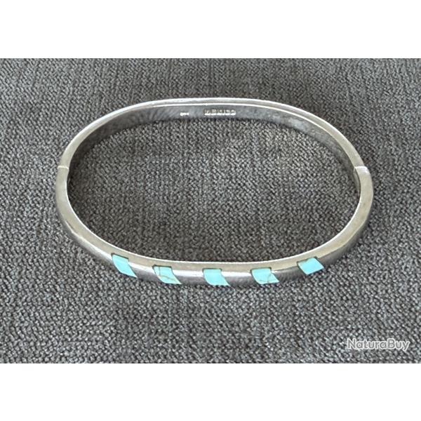 Bracelet argent avec turquoise