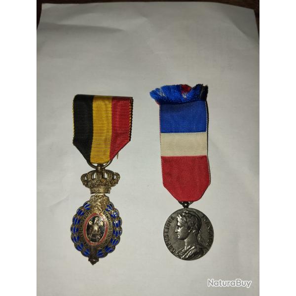 M�daille du travail belge et fran�aise