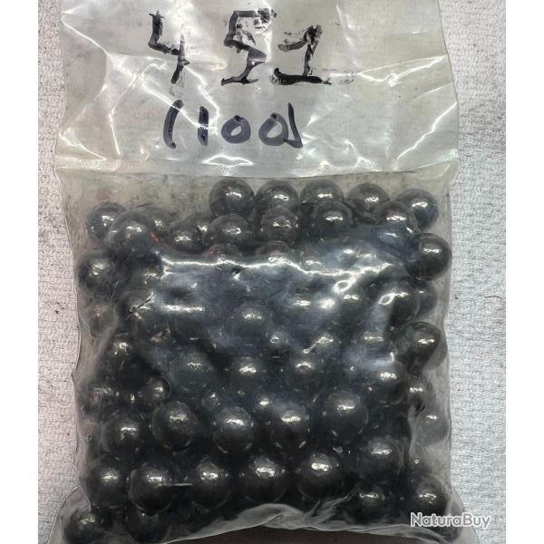 100 Balles rondes de calibre 44, diam�tre 451 roul�es au graphite