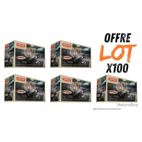 Lot munitions Norma Varmint Xtreme 55g - Cal. 222 Rem - X100 munitions