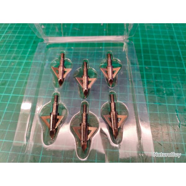 pack de 6 pointes de fl�ches lame de chasse maximal cut