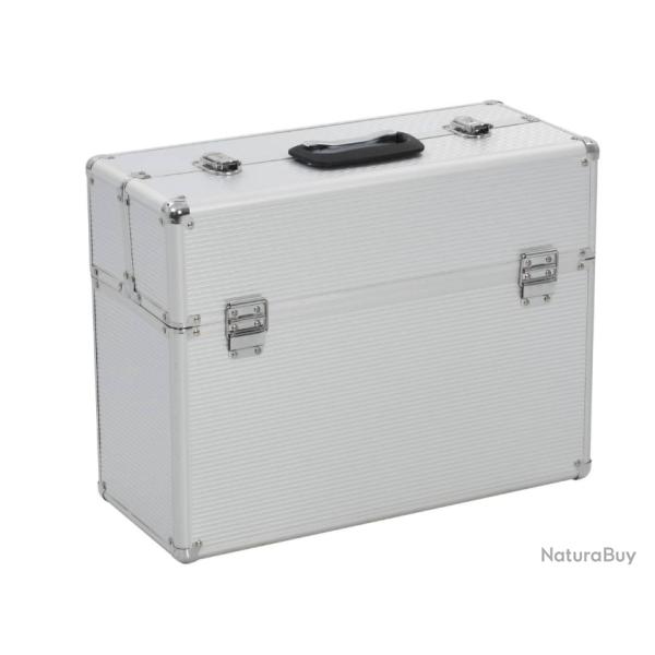 Boite a outils aluminium argente 47x36x20 cm solide et facile a transporter