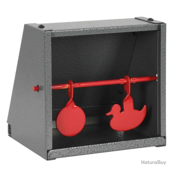 Cible de tir rotative acier 2 cibles design rond et canard entrainement precis et durable