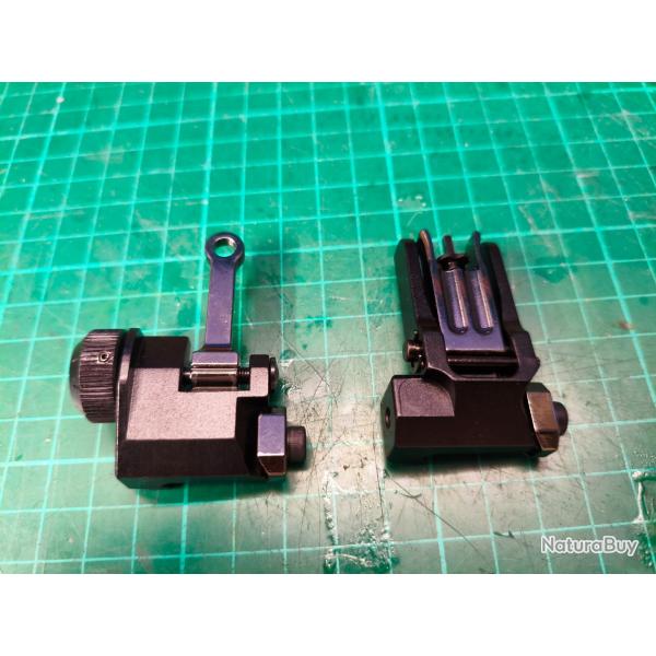 Organes de vis�e rabattable m�tal rail Pica AR15