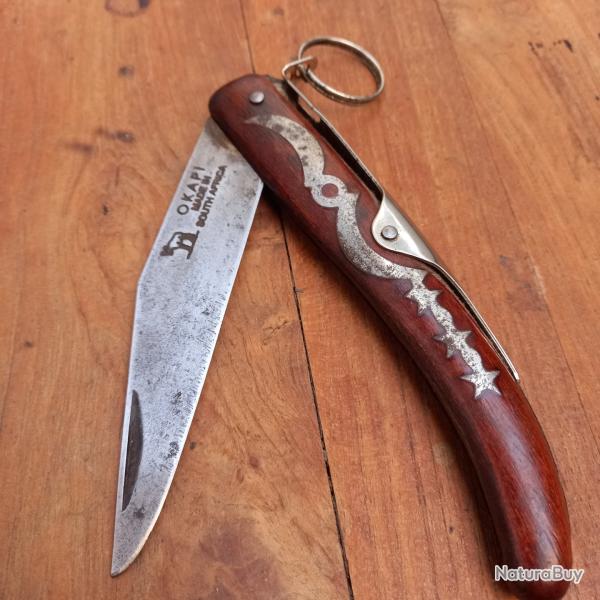 Ancien Couteau � Palme OKAPI MADE IN SOUTH AFRICA Manche en Bois