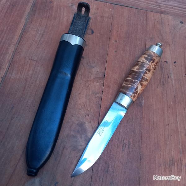 Joli Couteau PUUKKO BRUSLETTO Manche en R�sine Fourreau en cuir