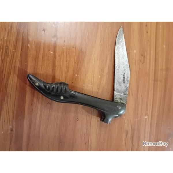 Petit Couteau ancien Forme Escarpin Peu frquent Lame D  jouer