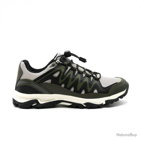 Baskets mixtes en textile et PU kaki noir beige 36 � 46 41