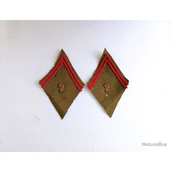 FR289225a Paire patte de col officier 2� r�giment de Zouaves