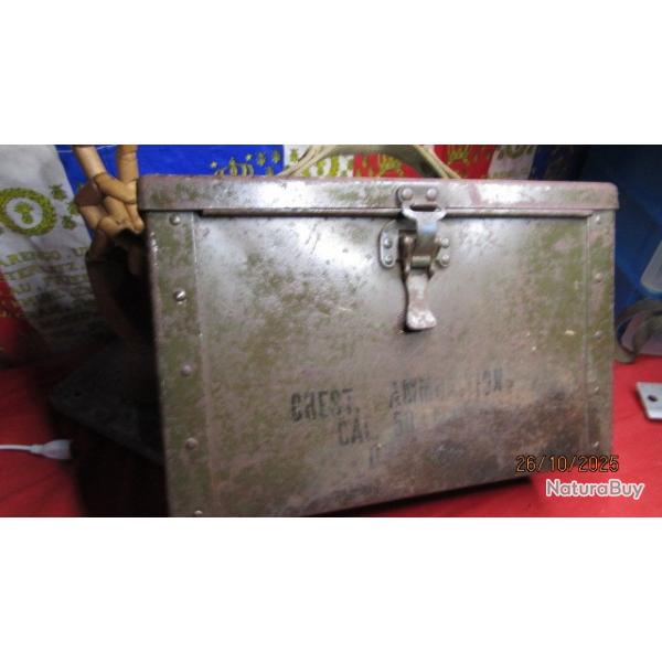 rare caisse 1�type  mitrailleuse Browning 12.7 cal 50 deuxi�me guerre ww2 US army seconde USA GI