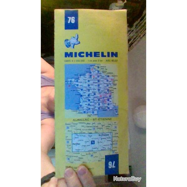 Carte Michelin avec relief - Aurillac - St - Etienne - 76 -