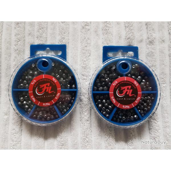 Lot de 2 boites de plombs m�lange 100g Filfishing