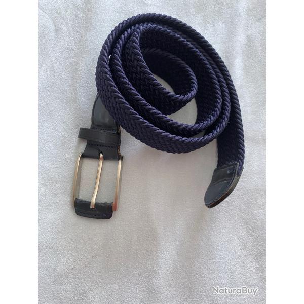 Ceinture tress� cuir marine Amboise T 113 cm 110 cm�Tr�s bon �tat 9 �