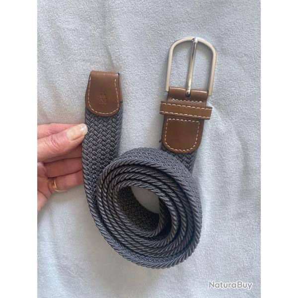 Ceinture tress�e gris froid Taille 51/130 Nature et D�couvertes neuve 130 cm�