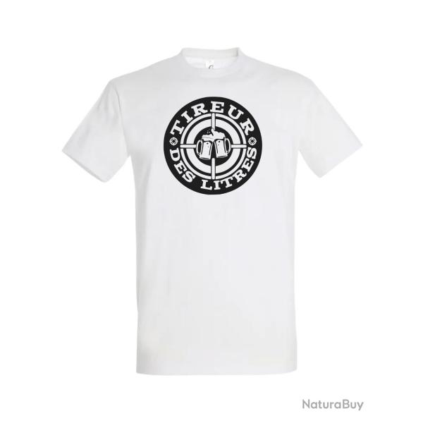 T-SHIRT Imprim� Tireur des Litres Blanc