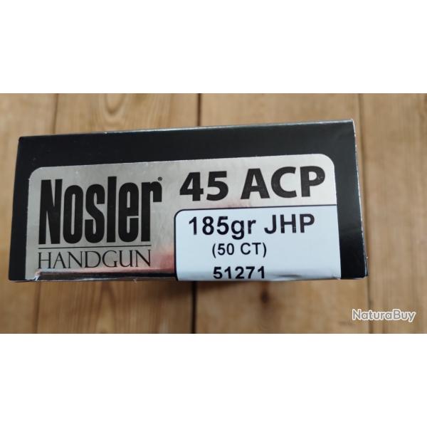 .45 ACP Nosler 185gr jhp asp - bte 50