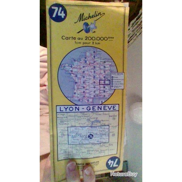 Carte Michelin - Lyon - Geneve - 74 -