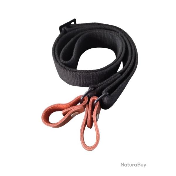 Sangle de fusil - Style ancien 2 points - Noir