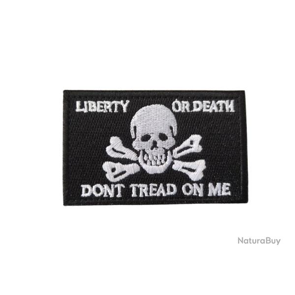 Patch Drapeau - Pirate Liberty of Death v3 - Noir - velcro - Livraison gratuite