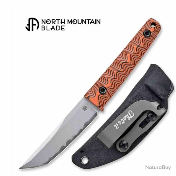 Couteau North Mountain Blade Chop Mini Orange Lame Acier SLD-MAGIC Manche G10 �tui Kydex NMB2416OR