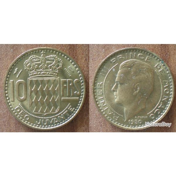 Monaco 10 Francs 1950 Piece Prince Rainier Franc