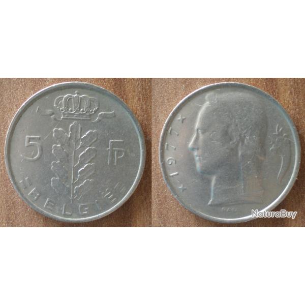 Belgique 5 Francs 1977 Piece Franc