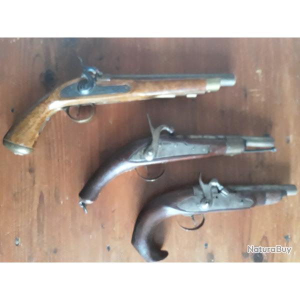 lots pistolet poudre noir jukar et repliques a identifi�