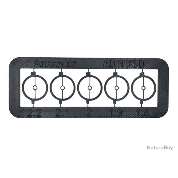 lot de 4 plaquettes d'inserts pour guidon Ansch�tz anneau central de 1.8 � 3.7mm