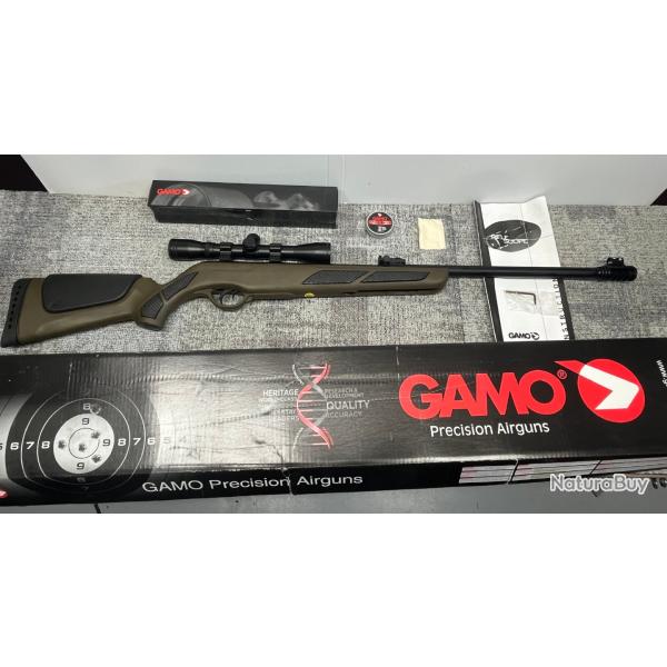VEND CARABINE GAMO SHADOW DX GREEN STORM 19.9 JOULES+LUNETTE 4X32 + PLOMBS