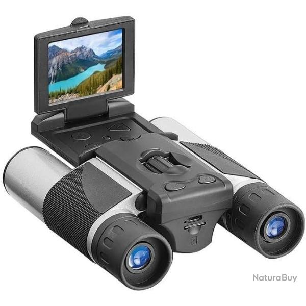 Jumelles 12x32 avec Cam�ra Int�gr�e Ecran LCD Photos Vid�os 1080p Observation  Faune et Voyage Gris
