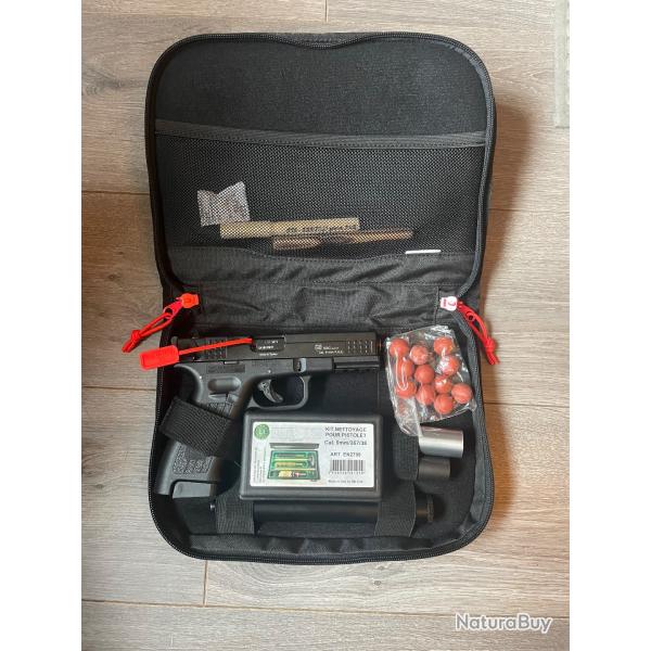 Pistolet d'alarme ISSC M22 PAK 9mmPack lanceur et Silencieux SAPL