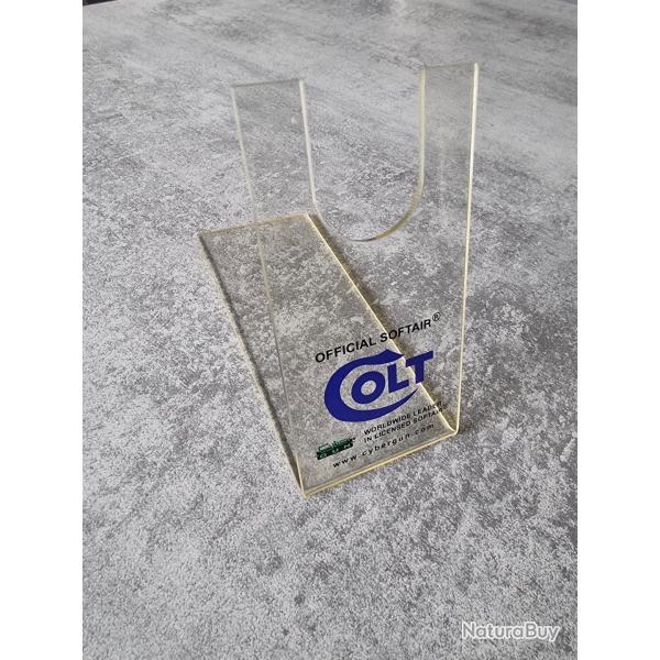 Pr�sentoir support Colt cybergun, collector, en plexiglas,  pour exposition arme de poing