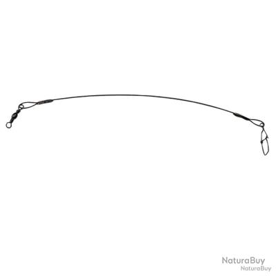 40 Bas De Ligne Acier Inox – 4 Tailles (15-30cm), Avec émerillons Et Clips, Pour Brochet Et Carnassiers