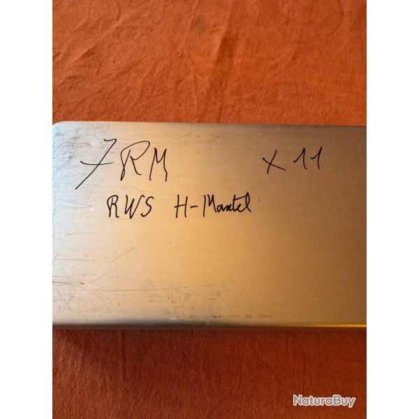 cartouches m�talliques pour tir carabine, cal. 7RM, RWS T-Mantel 174grains